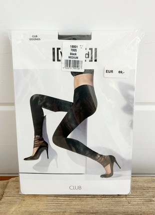 Wolford Club Leggings mit raffiniertem Saum Pailletten Gr