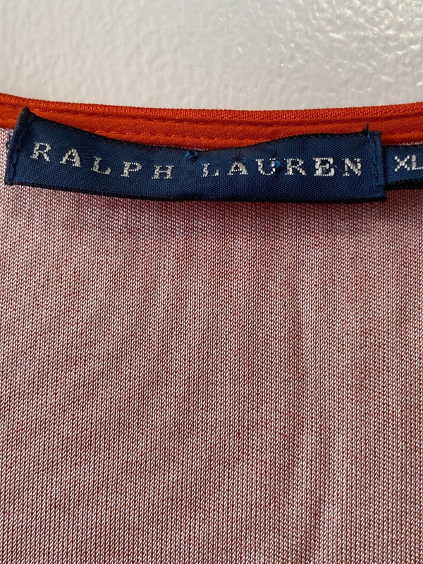 Ralph Lauren, zijden hemd, donker oranje met paard 3