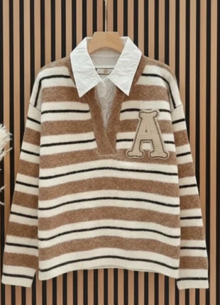 Pull bicolore très élégant avec chemise incorporée, brand: lovena paris, condition: Very good, size: L / 40 / 12, €36.00, €38.50 includes Buyer Protection