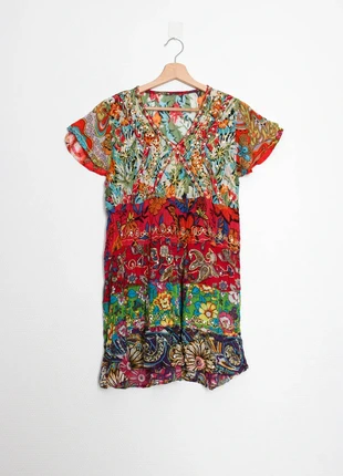 Indian cotton dress | Robe indienne multicolore, marque: Hippie, état: Bon état, taille: XS / 34 / 6, 8,00 €, 9,10 € Protection acheteurs (Pro) incluse