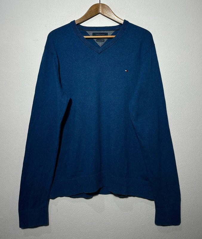 Tommy Hilfiger pullover scollo a V blu 1