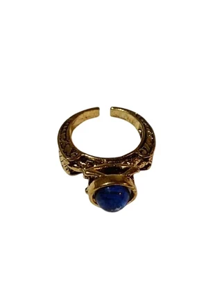 Anello dorato con pietra blu, marque: Annuncio senza brand, état: Neuf sans étiquette, taille: 18,1 mm, 3,00 €, 3,85 € Protection acheteurs incluse