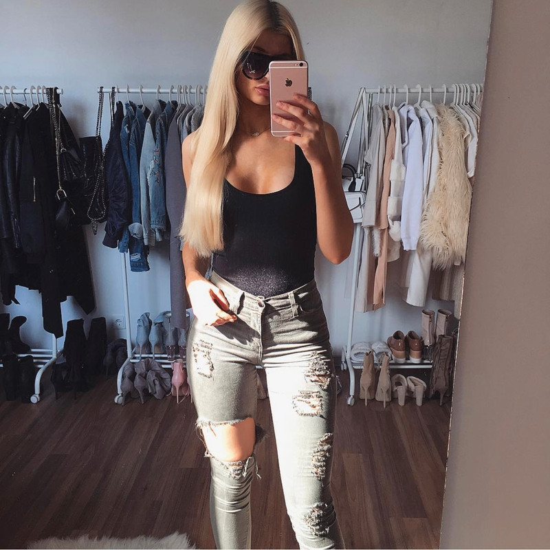 Fashion nova high clearance waisted ripped jeans