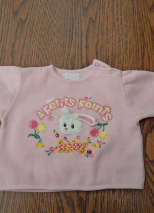Pull rose - A Petits Points - Taille 12 mois