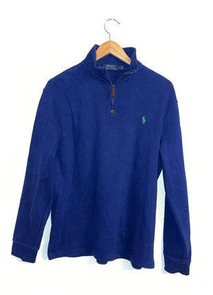 Polo Ralph Lauren Quarter Zip Sweatshirt Jumper | Navy Blue | Green Logo | Medium, brand: Ralph Lauren, condition: New without tags, size: M, €65.00, €68.95 includes Buyer Protection