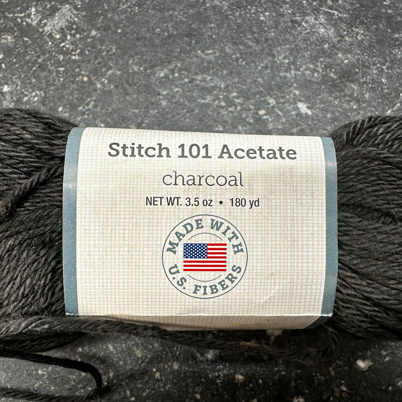 5x Yarn Bee Stitch 101 Acetate "Charcoal" 3.5oz - 180yds - 4 Weight - 100g 5