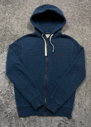 Gilet à capuche Ralph Lauren bleu marine chiné logo brodé rouge #111, marca: Ralph Lauren, estado: Muy bueno, tamaño: S, 65,00 €, 68,95 € Protección al comprador incluida