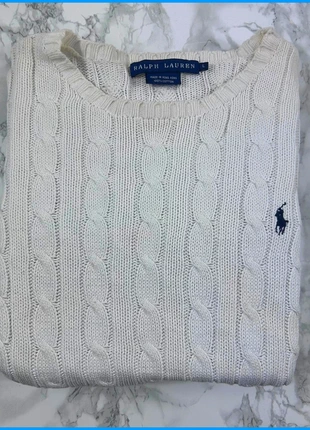 Sweat/Pull Cable Knit ,Torsadé Ralph Lauren Blanc / Logo brodé Noir / Taille L Homme, marca: Ralph Lauren, estado: Muy bueno, tamaño: L, 60,00 €, 63,70 € Protección al comprador incluida