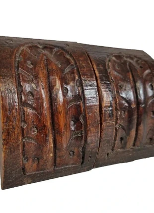 Antique French Corbel Brackets – Hand-Carved Acanthus Leaf – 19th c. Architectural Salvage – 3.82 in, staat: Goed, € 14,00, € 15,40 inclusief Kopersbescherming Pro