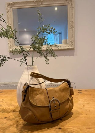 Coach Soho Buckle Bag Y2K Vintage in Tan Signature Print, brand: Coach, condition: Good, £130.00, £137.20 includes Buyer Protection