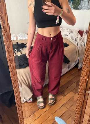 Pantalon large bordeau, brand: Vintage, condition: Very good, size: S / 36 / 8, €18.00, €19.60 includes Buyer Protection