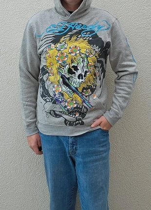 Sweat pull hoodie à capuche Ed hardy homme taille S y2k gris à motif, marque: Ed Hardy, état: Très bon état, taille: S, 25,00 €, 26,95 € Protection acheteurs incluse