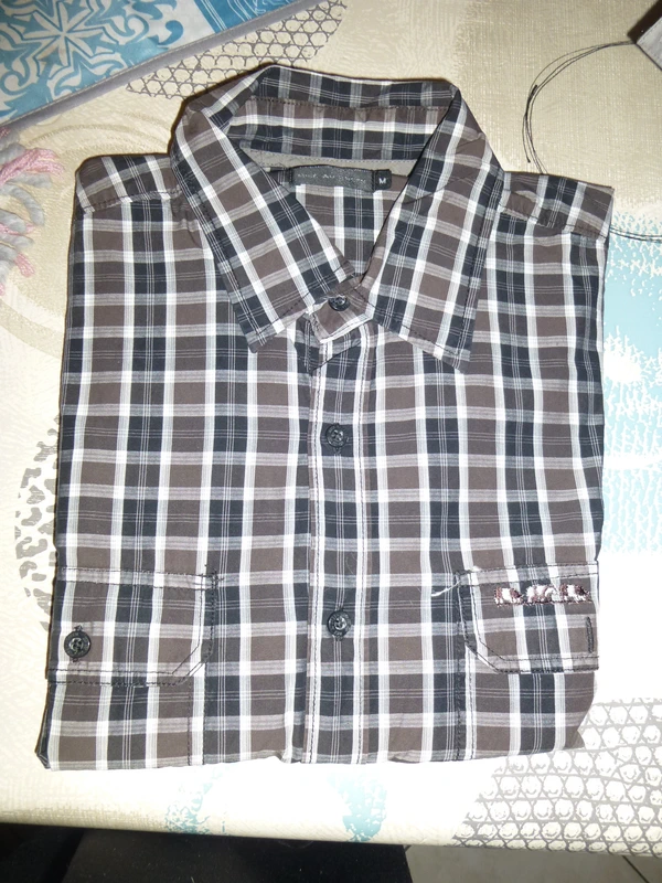 chemise manche longue marron noir Mise Au Green taille M