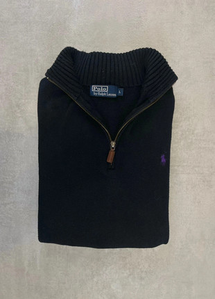 Pull Col Zippé Ralph noir logo brodé Violet L homme, brand: Ralph Lauren, condition: Good, size: L, 60.00 €, 63.70 € includes Buyer Protection