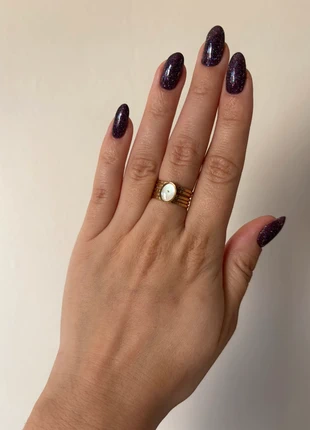 Bague en pierre naturelle de nacre Blanche, staat: Nieuw zonder prijskaartje, maat: Aanpasbaar, € 18,00, € 19,60 inclusief Kopersbescherming Pro