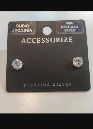 Accessorize Silver-Plated Cubic Zirconia Crystal Round Stud Earrings - 0.5cm - New, brand: Accessorize, condition: New with tags, £4.99, £5.94 includes Buyer Protection