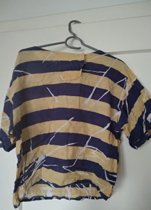 Orig. Vintage Abstract crazy Print Geo streifen oversize T-Shirt Bluse marine Leinen 90er hipster, marke: Vintage, zustand: Sehr gut, größe: M / 38 / 10, 23,80 €, 25,19 € inklusive Vinted-Käuferschutz