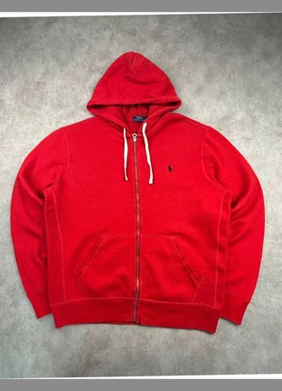 Pull / veste zippée à capuche Ralph Lauren rouge logo brodé noir - taille L, marca: Ralph Lauren, estado: Muy bueno, tamaño: L, 54,90 €, 58,35 € Protección al comprador Pro incluida