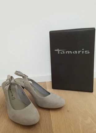 Schlichte Basic Schicke Tamaris Pumps Grau Größe 38 High Heels mit dünnem Absatz Schnalle , marque: Tamaris, état: Neuf sans étiquette, taille: 38, 28,00 €, 30,10 € Protection acheteurs incluse