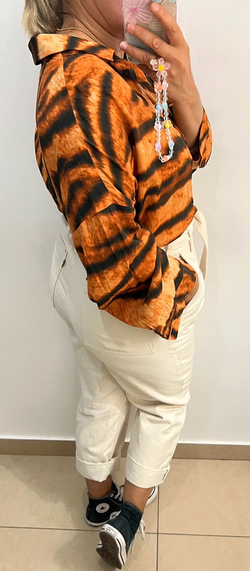 Chemise Large Mango Imprimée Zébré Taille L’ - photo numéro 6