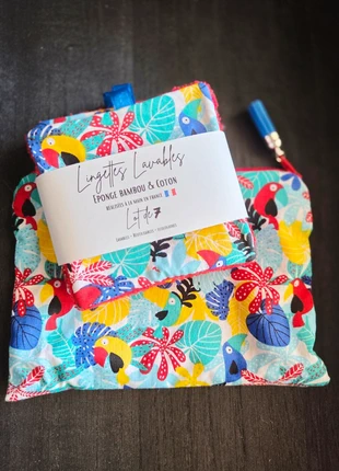 Lot de 7 lingettes lavables pour bébé et sa trousse de voyage coton, merk: sans marque, staat: Heel goed, € 11,00, € 12,25 inclusief Kopersbescherming