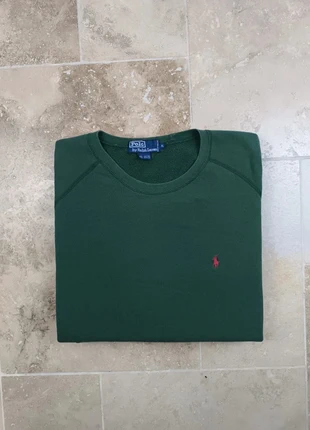 Pull col rond Ralph Lauren - Homme XXL ample - Vert foncé logo rouge, marca: Ralph Lauren, estado: Muy bueno, tamaño: XXL, 50,00 €, 53,20 € Protección al comprador Pro incluida