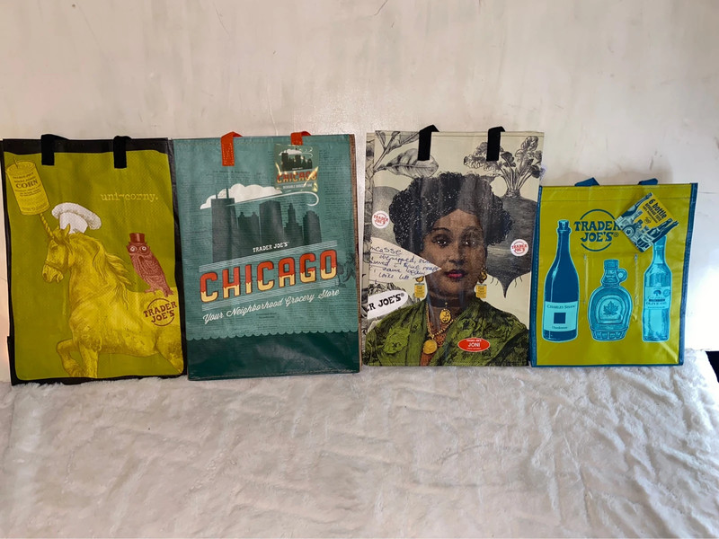 New! NWT New Trader Joe’s Eco Reusable Shopping Bags-set of 4 3