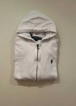 Sweat zippé à capuche Ralph Lauren Polo – blanc – logo brodé – Taille XS, brand: Ralph Lauren, condition: Very good, size: XS, €35.00, €37.45 includes Buyer Protection Pro