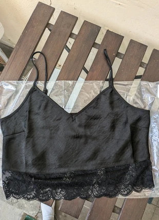 Top court satiné et dentelle Dark Moon, brand: (DARK MOON), condition: New with tags, size: M / 38 / 10, €7.00, €8.05 includes Buyer Protection