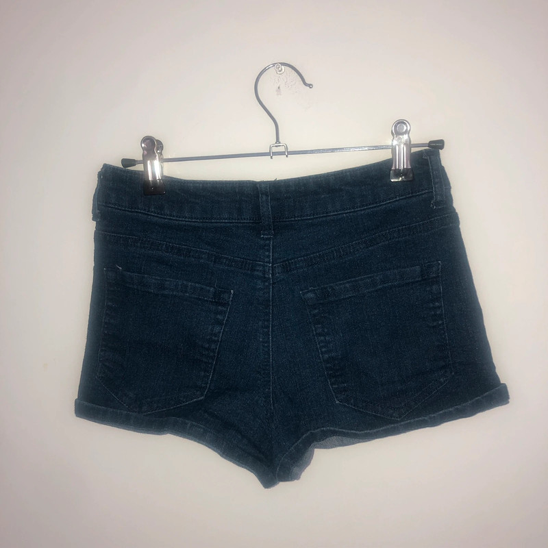 Highwaisted Dark Blue Jean Shorts 2