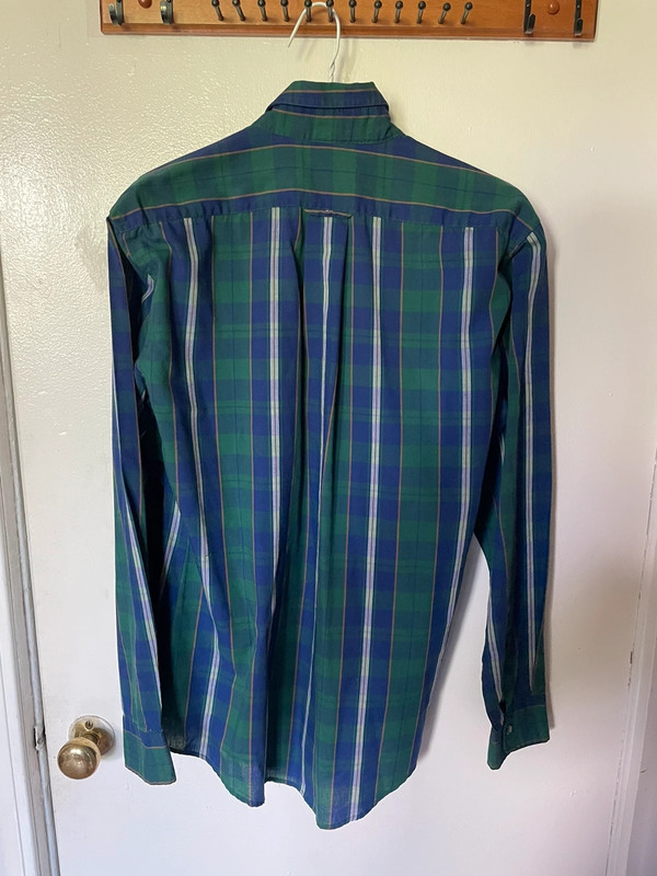 Casual and light button down, blue/green 2