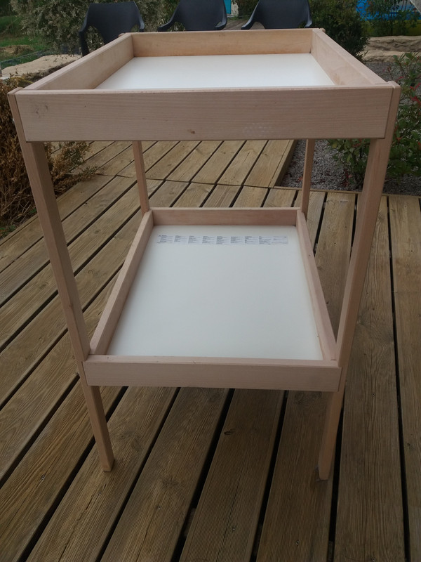 SNIGLAR Table à langer, hêtre, blanc, 72x53 cm - IKEA