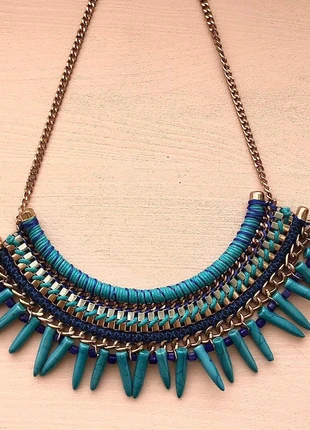 boho necklace with Turquoise blue and gold detail, brand: Boho Chic, condition: Very good, £1.00, £1.75 includes Buyer Protection