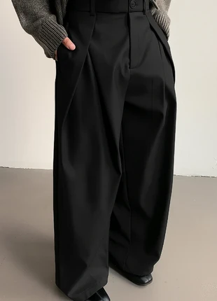 Pantalon chic élégant noir en V baggy loose vintage | Taille S #P029, marca: CHIC, estado: Muy bueno, tamaño: S, 34,99 €, 37,44 € Protección al comprador incluida