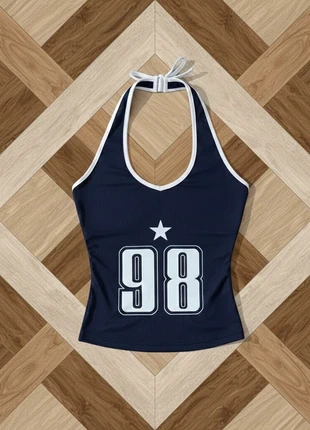 Débardeur/Haut/Top Femme Marine Vintage Élégant Bohème Chic Sexy - Taille S, marque: Vintage Dressing, état: Très bon état, taille: S / 36 / 8, 34,99 €, 37,44 € Protection acheteurs incluse