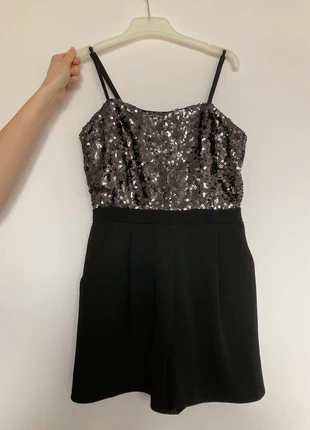 Combishort pailleté noir 🖤, marque: Forever 21, état: Neuf sans étiquette, taille: S / 36 / 8, 3,00 €, 3,85 € Protection acheteurs incluse