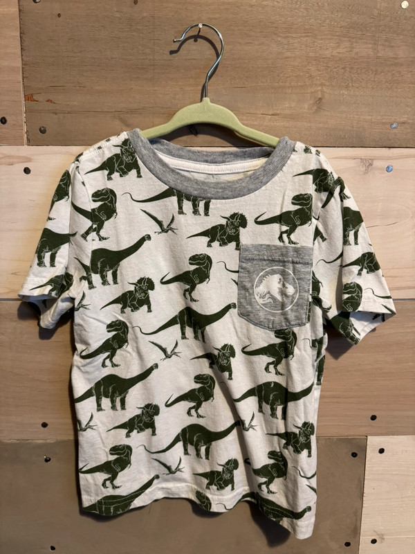 4T Jurassic World Green / Gray / White T-Shirt 1