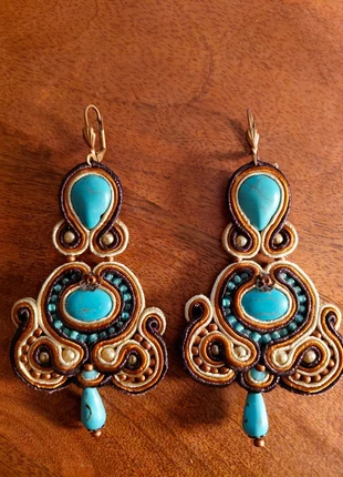 Superbes boucles d oreilles en broderie Soutache, condition: Very good, €17.00, €18.55 includes Buyer Protection