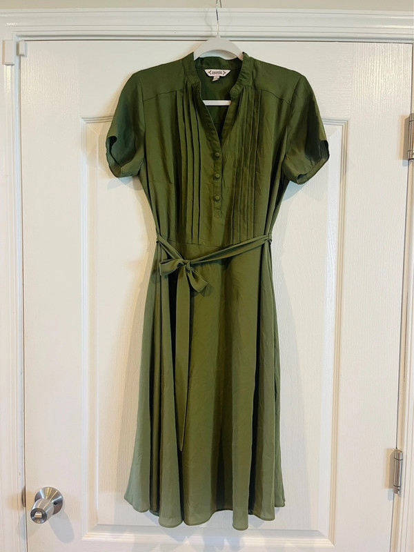 Nanette Women’s Army Green Midi Dress, Size 4 1
