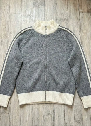 Gilet Zippé Maille Gris & Blanc - Style Sport/Chic, marque: Royal Knot, état: Très bon état, taille: M, 48,99 €, 52,14 € Protection acheteurs incluse