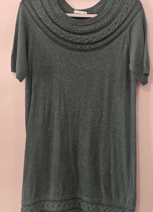 Vestido de punto gris con detalle trenzado – elegante y cómodo, marque: Yessica, état: Très bon état, taille: M / 38 / 10, 9,00 €, 10,15 € Protection acheteurs incluse