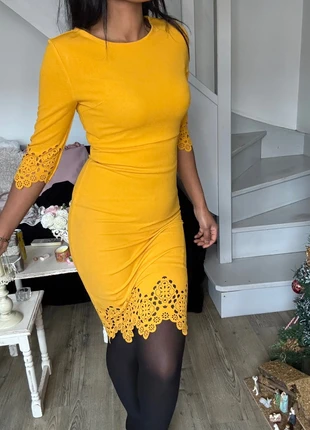 Robe jaune cocktail femme taille 36 chic, brand: Boutique indépendante, condition: Very good, size: S / 36 / 8, €12.00, €13.30 includes Buyer Protection