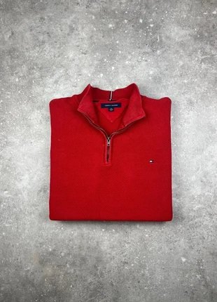 Pull Half-zip Col Camionneur Tommy Hilfiger Taille XXL Homme Rouge Logo Brodé 100% Coton #T41, brand: Tommy Hilfiger, condition: Very good, size: XXL, €37.00, €39.55 includes Buyer Protection Pro