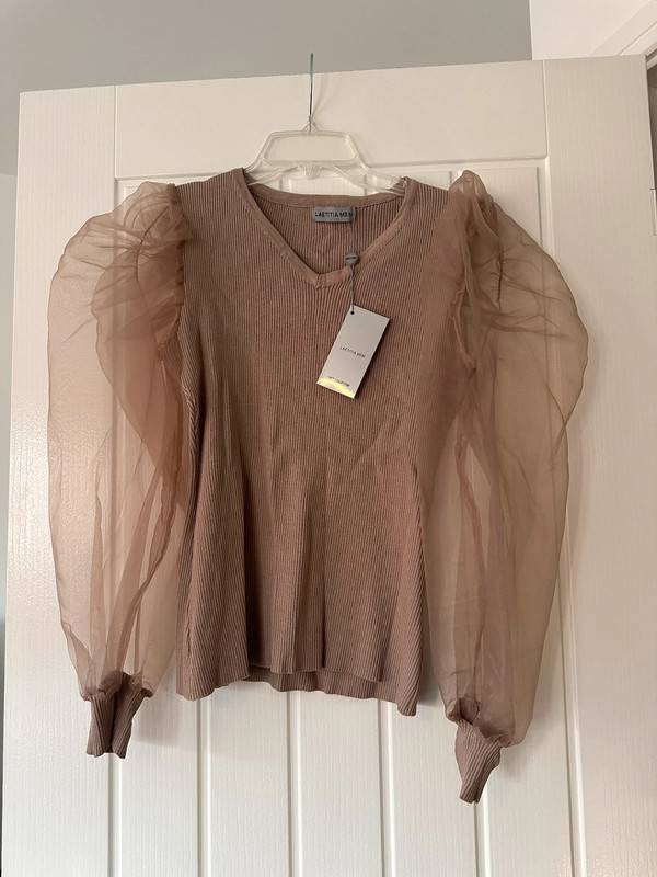 Puff sheer sleeve top - New with tags  1