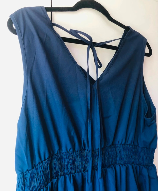 Robe longue maxi fleurie SHEIN 1XL bleu marine - photo numéro 3