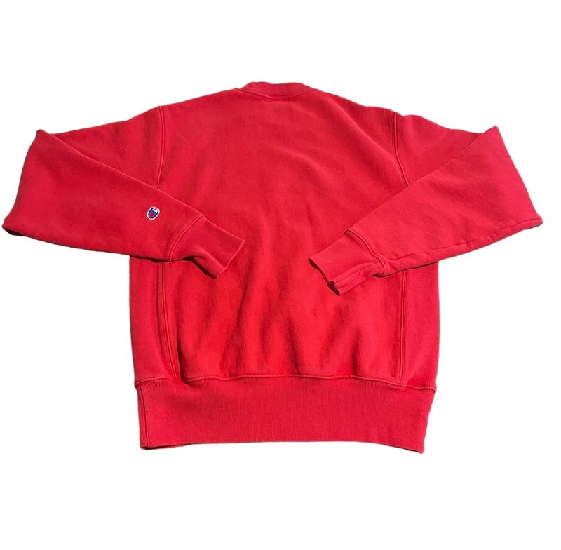 Champion Sweater Men Small Red Crew Neck Pullover Sweatshirt Reverse Weave 2