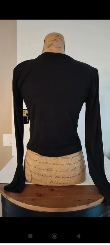 Superbe Tee shirt noir taille xl avec strass argenté - photo numéro 6