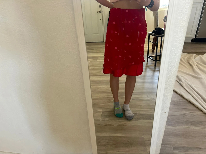 Red polka dot dress 3