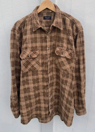 Lumberjack Flannel Plaid Polaire shirt chemise brown beige Mens XXL, merk: toplevel, staat: Goed, maat: XXL, € 25,00, € 26,95 inclusief Kopersbescherming