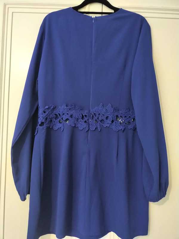 Blue Crochet Waist Long Sleeved Dress Vinted